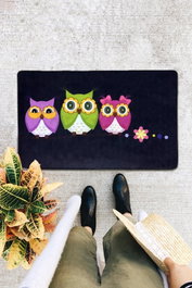 Conceptum Felpudo Pvc Three Owls Multicolor 40x60 cm